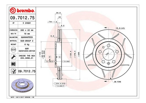 Disco Del Vw Jetta Europa 2002 Al 2009 Brembo Foto 2