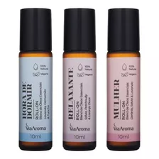 Kit 3 Roll-on Blend Óleos Essenciais Via Aroma 10ml