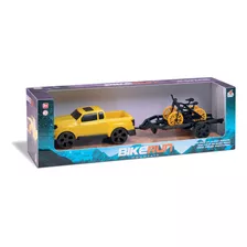 Brinquedo Carro Pick-up Com Bicicletas Bike Run Montanhas Cor Sortido