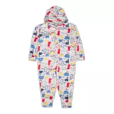 Macacão Soft Infantil Menino Menina Com Capuz Estampado 4/8