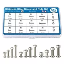 Mmobiel 440 Tornillos Y Tuercas De Acero Inoxidable