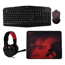 Kit Teclado Gamer Redragon Essentials Mouse+headset+mousepad