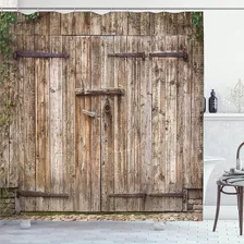 Ambesonne Cortina De Ducha Rústica, Puerta De Garaje Cerrada