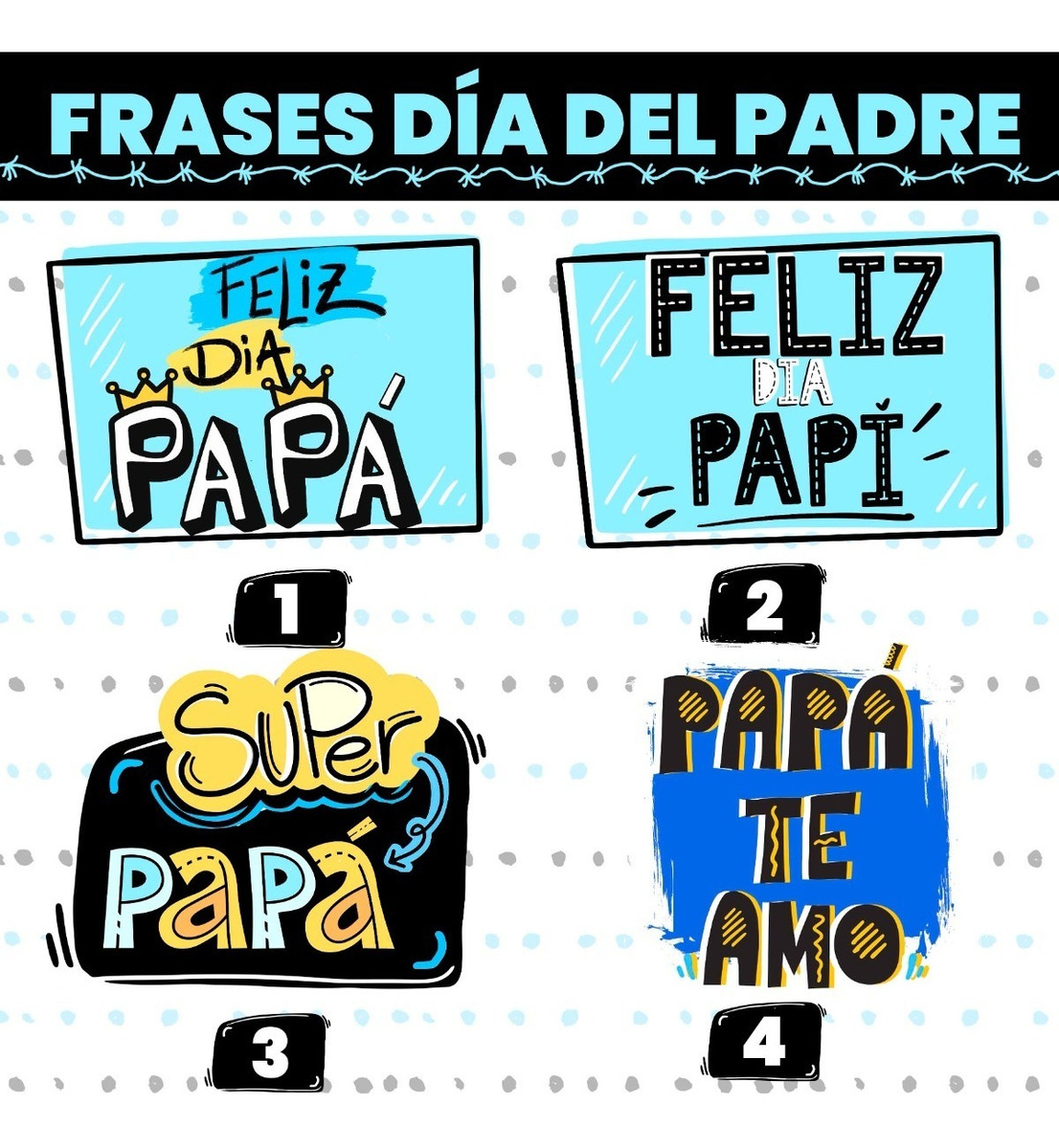 Kit Imprimible Frases Png Dia Del Padre - Avisos en Souvenirs, Cotillón y  Fiestas