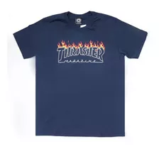 Camiseta Thrasher Scorched Azul Marinho Original C/ Nf 