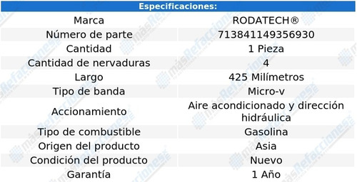 Banda Accesorios Micro-v A/a Y D/h Sephia L4 1.8l 98-01 Foto 2