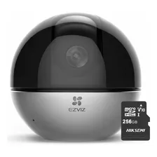 Ezviz Mini Cámara De Seguridad E6-plus-256 Pt Ip 3k 5 Mp Conexión Wi-fi Detección Humana + Seguimiento Inteligente Con Notificación Push Audio De Dos Vías + Memoria Microsd 256gb Para Uso En Interior