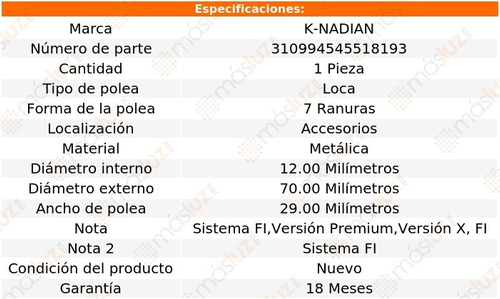 Polea 7 Ranuras Metalica Infiniti M37 V6 3.7l 11-13 K-nadian Foto 3