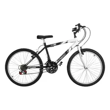 Bicicleta Aro 24 Ultra Bikes Masculina Bicolor 18 Marchas Cor Preto-fosco/branco