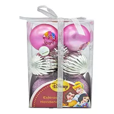 Esferas De Navidad Disney Princesas Navideño Plástico Rosa