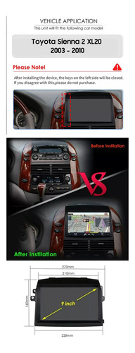 Para Estreo Toyota Sienna 2003-2010 Android Wifi Carplay O Foto 2