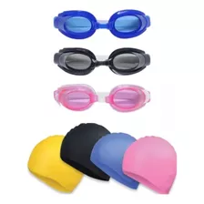Kit Natação Oculos De Natação + Touca De Mergulho