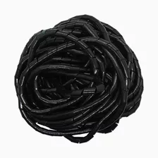 Organizador / Ordena Cable En Espiral Negro - 10mm - 10 Mts