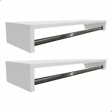 Cabideiro Kit 2 Un Cabideiros Arara Metro Mdf Para Roupas Cor Branco