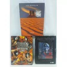 3 Dvds Rock Led Zepppelin, Kiss E Iron Maiden 6 Discos