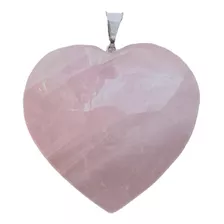 Pingente Natural Coração De Quartzo Rosa - Amor E Autoestima