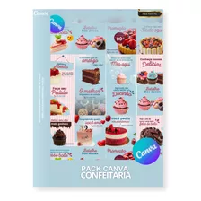 Pack Canva Confeitaria - Artes Profissionais E Editáveis