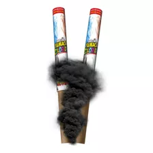 2 Lança Fumaça Colorida Cor Preta Bastão 20mm