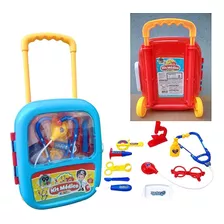 Kit Médico Maleta C/ Alça E Rodinhas Brinquedo Infantil