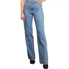 Calça Tassa Feminina Bordada Straight 5039.1 Medium Wash