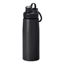 Garrafinha 900ml Aço Inox Academia Com Alça P/ Transporte Cor Preto