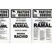 Boleta Electoral Partido Obrero - Marcelo Ramal 2003 (1)