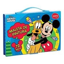 Maleta De Pintura Mickey Mouse Desenho Infantil 72 Itens