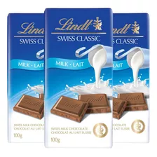 Lindt Swiss Classic Leche 100 Gr. Pack X3