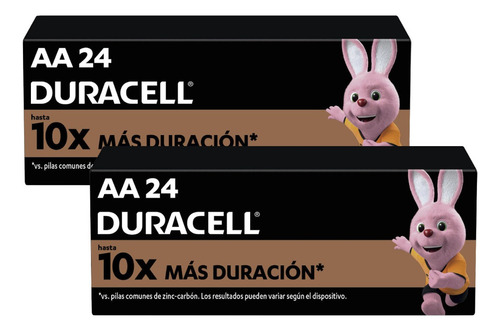 Paquete 48 Pilas Duracell Aa Alcalina Larga Duracion Kit