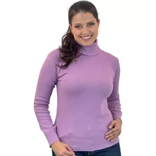 Kit 2 Blusa Cacharrel Gola Alta Feminina Tricot Blogueira