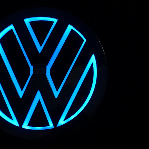 Logotipo Led Volkswagen 3d Luz Azul Vw Foto 4