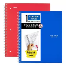 Cuadernos Espirales, 1 Materia, Papel Rayado Universita...