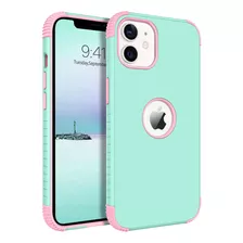 Funda Bentoben Para iPhone 12/12 Pro Green Pink