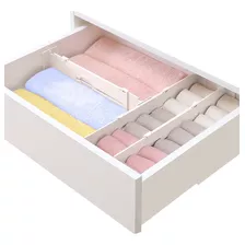 Kit 6 Organizadores Divisória De Gavetas Ajustável Branco