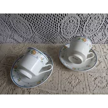 Juego De Taza Y Plato Té Vintage Años 70' Porcelana Impecabl