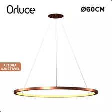 Lustre Pendente Luminária Orluce Aro Arco Cobre Led 60cm