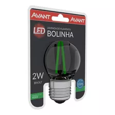 Lâmpada Bolinha Filamento Verde 2w Avant Retrô Abajur 110v/220v