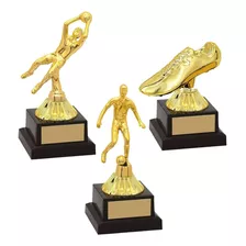 3 Troféus Melhor Jogador + Goleiro + Chuteira Vitória Festas