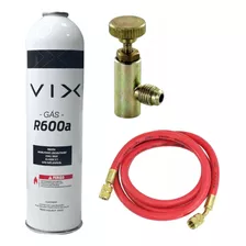 Refil Gas R600a 420g Vix + Valvula Refil + Mangueira P/ Gás