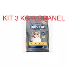 Kit 3 Kg Ração A Granel Billy Cat Premium Gatos Adulto Peixe