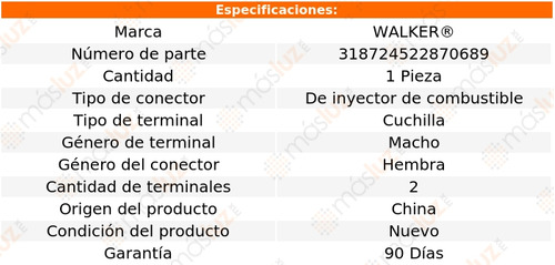 1- Conector Inyector Combustible Xc90 L5 2.5l 03/06 Walker Foto 3