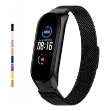 Pulseira Magnética Para Mi Band 5 Milanese Aço Inox Metal