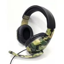 Fone Ouvido Headset Gamer Com Microfone E Controle De Volume Cor Verde Camuflado