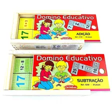 Brinquedos Educativos Jogo Domino Infantil Adição+subtração