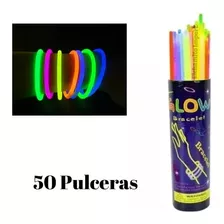 50 Pulseras Flúor Brillan En La Oscuridad