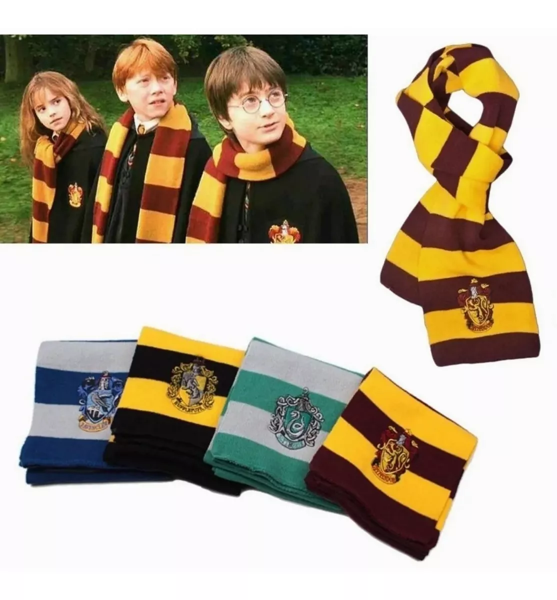 Bufandas Harry Potter Bordado 4 Tipos Insignias Facultad