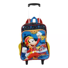 Mochila Escolar Mickey Mouse 19m Com Alças G Rodinha Sestini Cor Preto Desenho Do Tecido Mickey Sobre Rodas Sestini