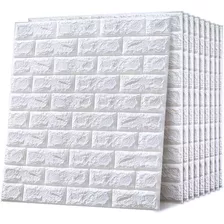 Pack X 10 Placas Revestimiento Pared Adhesivo Piedra Blanco