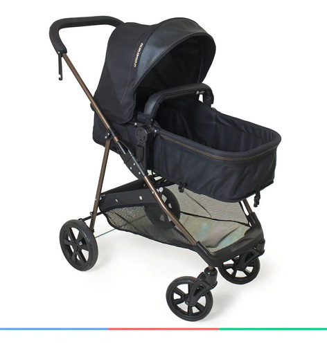 Carrinho De Bebê Passeio Berço Moisés Napoli Preto Galzerano Cobre