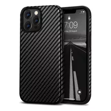 Funda Para iPhone 13 Pro Max Fibra De Carbono Negra Silic...